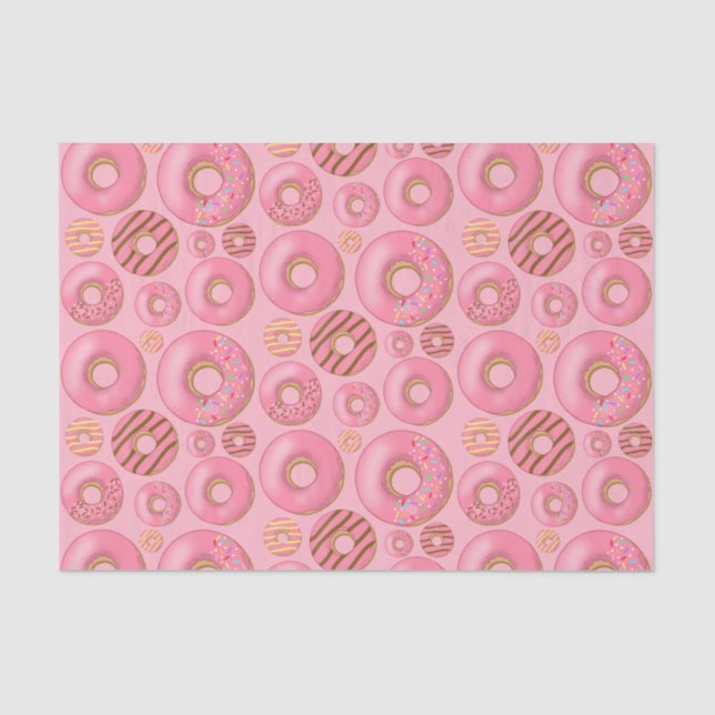 Papel De Seda Pink Donuts Assorted Pattern (Frente )