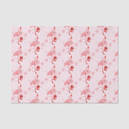 Papel De Seda Pink Flamingo Tropical Beach Christmas