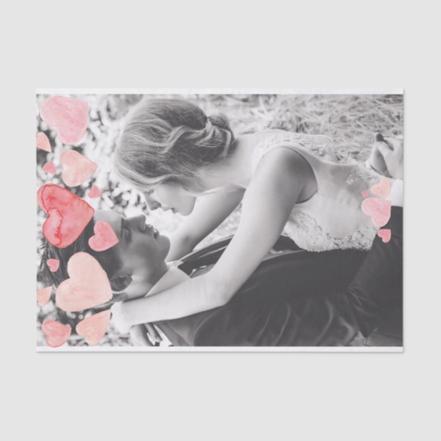 Papel De Seda Pink Hearts Overlay Add Your Own Photo (Frente )