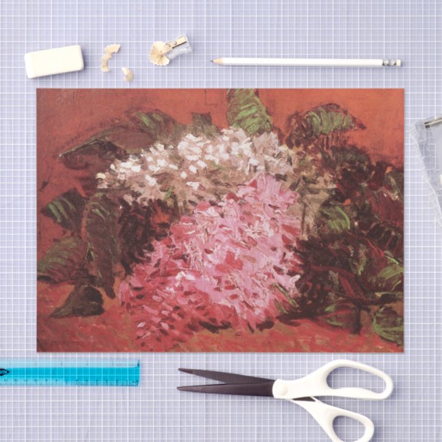 Papel De Seda Pink Lilacs by Vincent van Gogh, Still Life Flower (Arte )