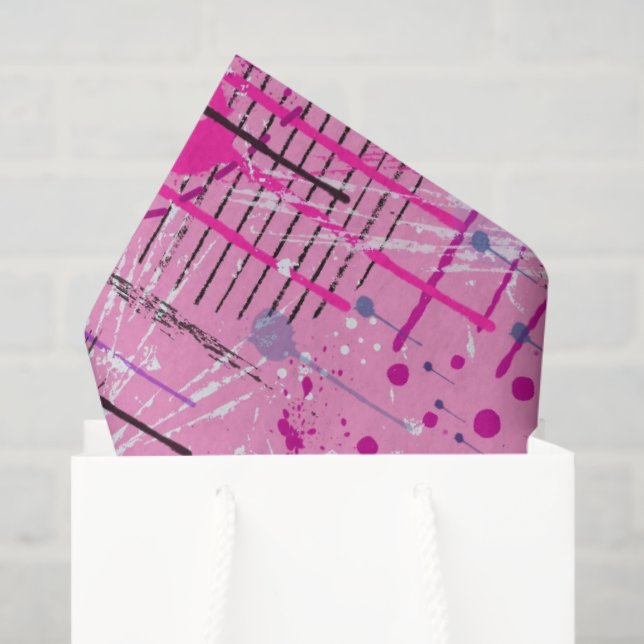 Papel De Seda Pink Maximalist Abstract: Raspberry Sundae (Sacola de presentes)