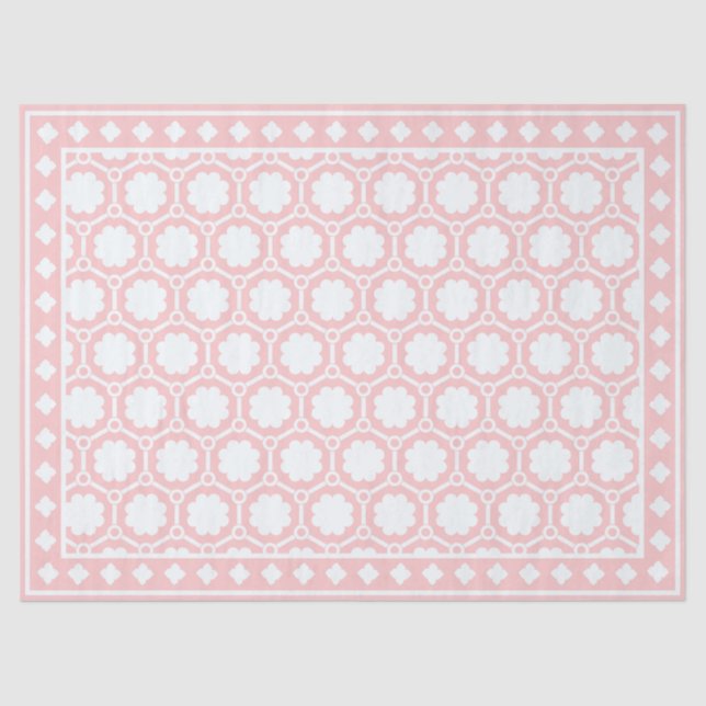 Papel De Seda Pink Modern Bone Inlay Decoupage Paper (Frente )