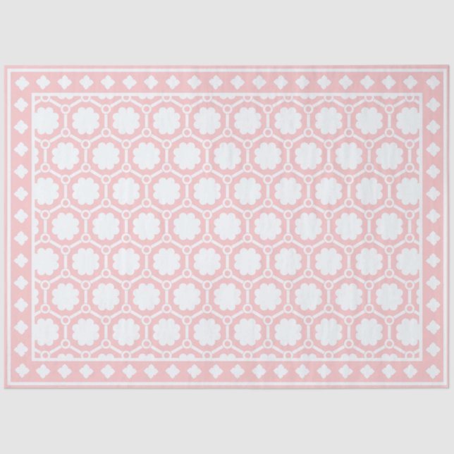 Papel De Seda Pink Modern Bone Inlay Decoupage Paper (Frente )