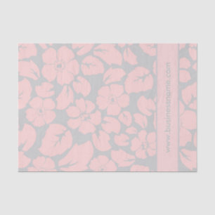 Papel De Seda Pink Pastel e Cinza Floral Personalizado