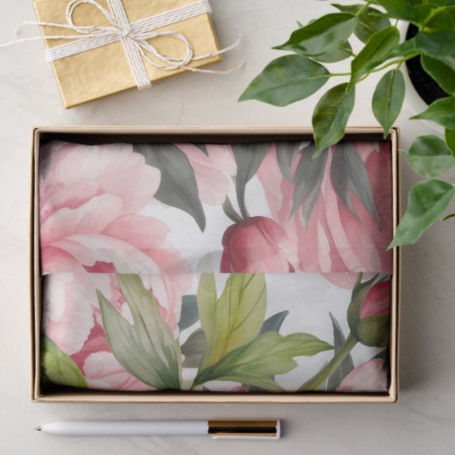 Papel De Seda Pink Peony  (Presente)