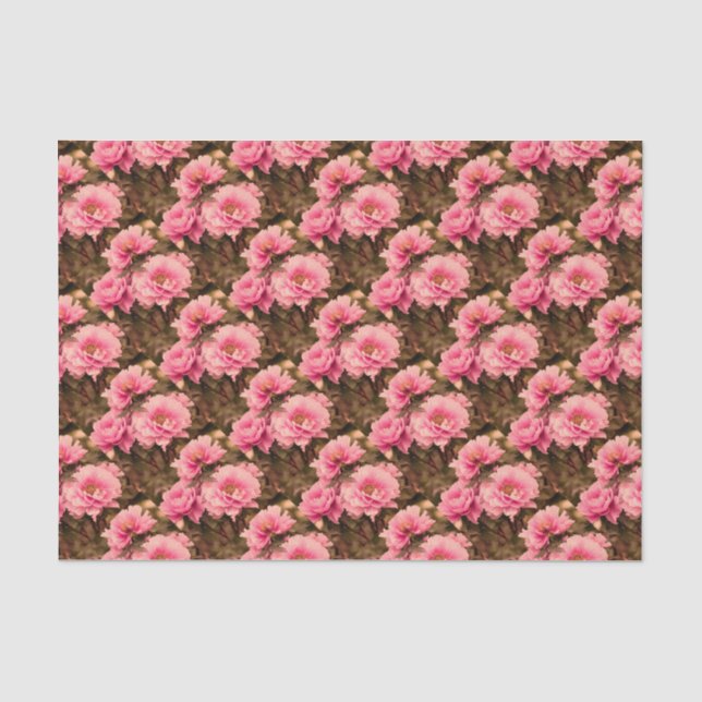 Papel De Seda Pink  Peony Flower (Frente )