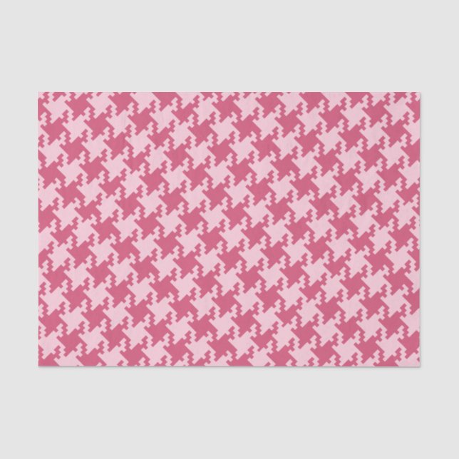Papel De Seda Pink Pied-De-Poule Patterno Personalizado (Frente )