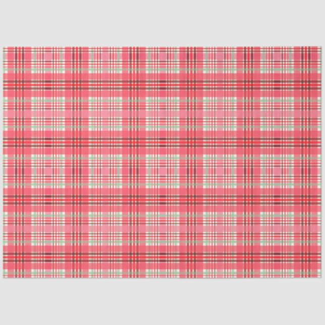Papel De Seda Pink Plaid Tartan (Frente )