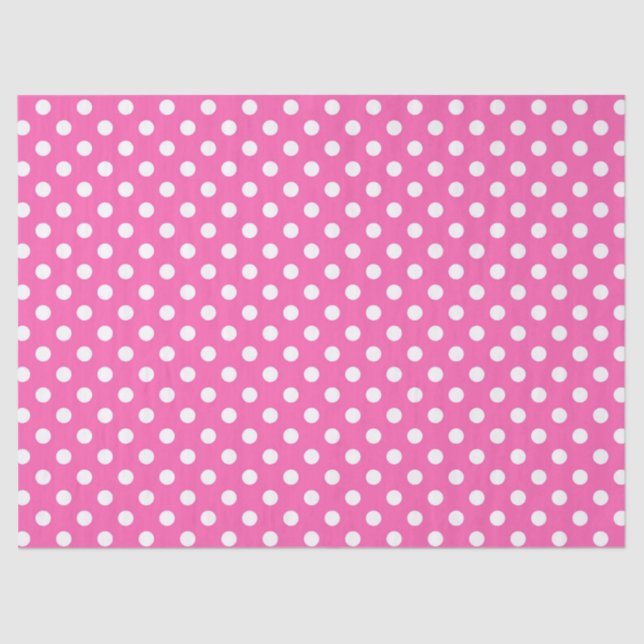 Papel De Seda Pink Polka Dot Breast Cancer Awareness Pattern (Frente )