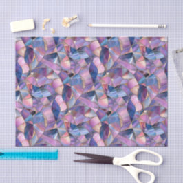 Papel De Seda Pink Purple Blue Watercolor Mosaic Stained Glass 