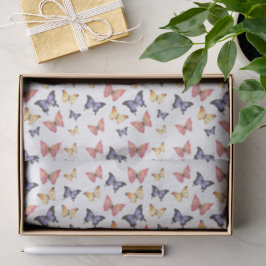 Papel De Seda Pink Purple Butterflies