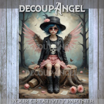 Pink Rebel Angel Decoupage