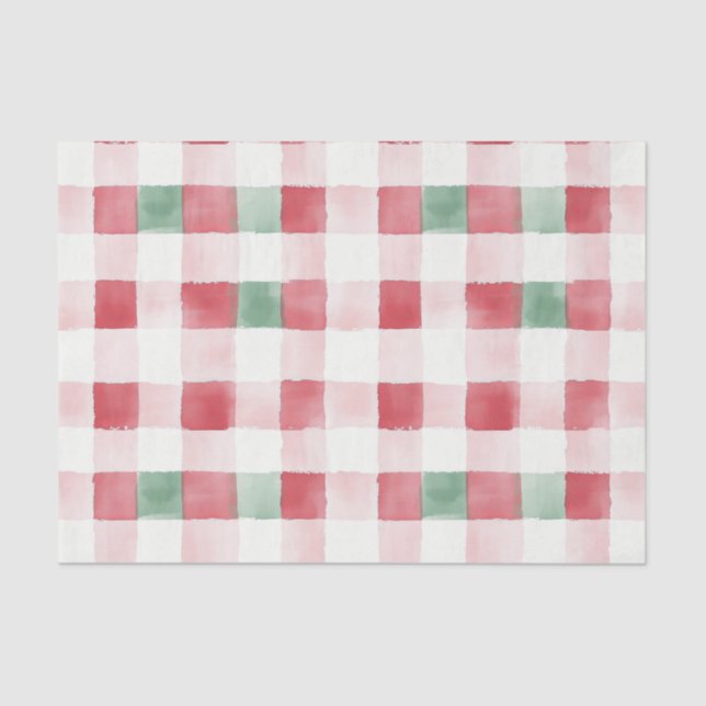 Papel De Seda Pink Red Green Retro Patterno Natal (Frente )