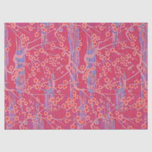 Papel De Seda PINK TEAL BLUE SAKURA FLORES Japoneses Floral