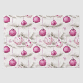 Papel De Seda Pink White Vintage Ornaments Christmas