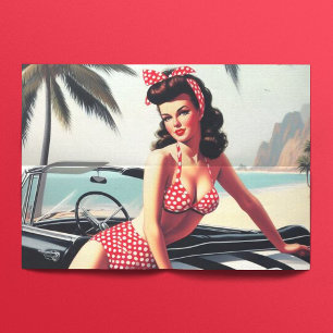 Papel De Seda Pino clássico do carro vintage para cima