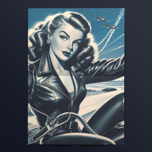 Papel De Seda Pino de Motocicleta Vintage