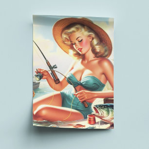 Papel De Seda Pino de Pesca Vintage para Cima