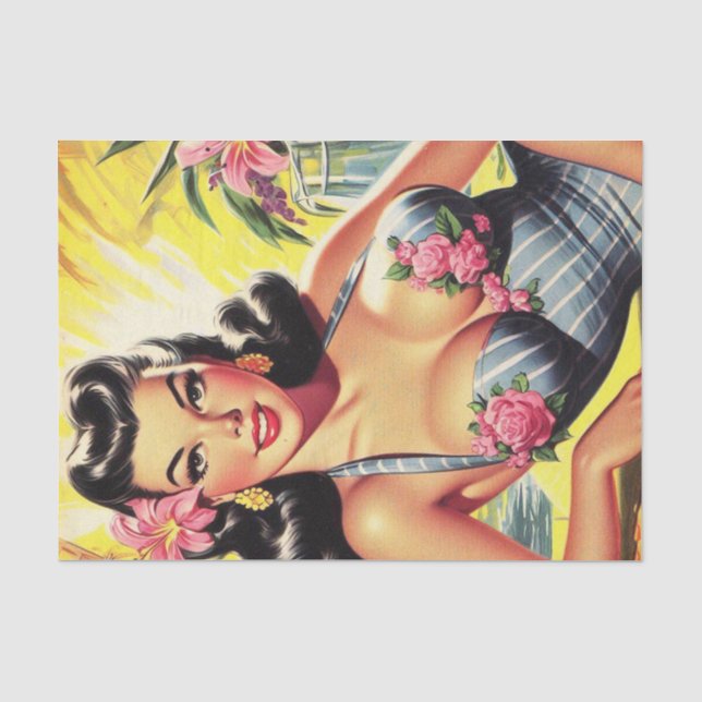 Papel De Seda Pino Tropical de Verão (Frente )