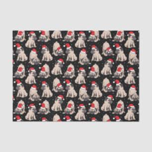 Papel De Seda Pinos no Padrão de Natal do Santa Hats