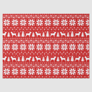 Papel De Seda Pintando Griffons Padrão de Natal Vermelho