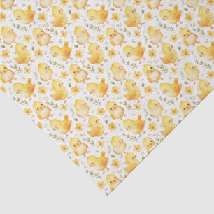 Papel De Seda Pintinhos e Flores Amarelos-Cons