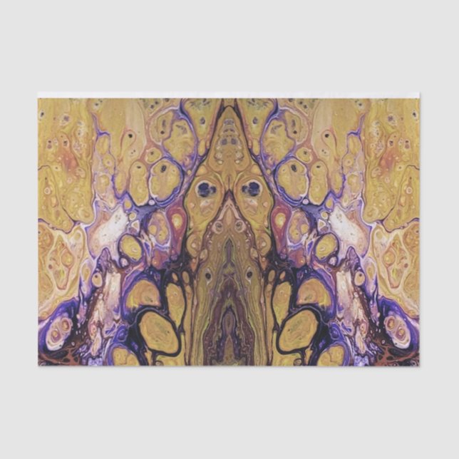 Papel De Seda Pintor de abstrato púrpura e ouro (Frente )