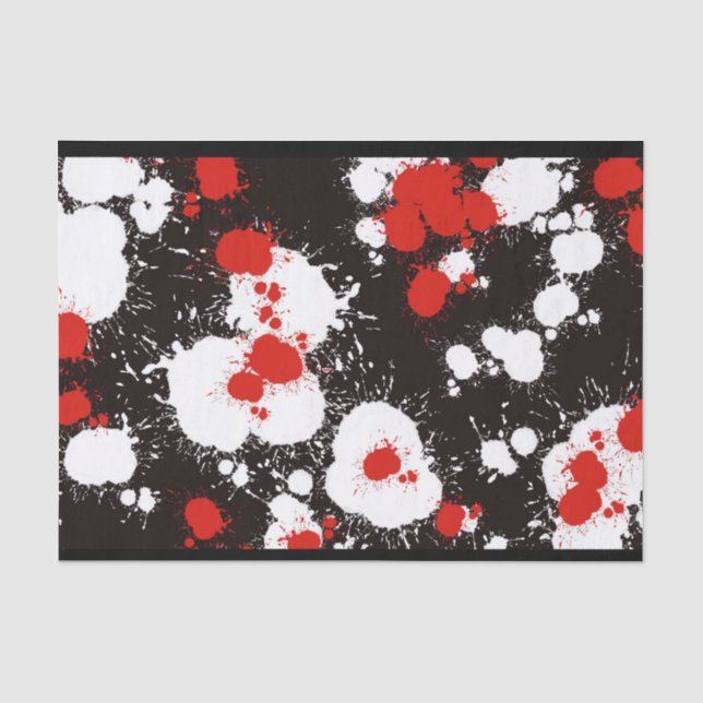 Papel De Seda Pintor preto, branco e vermelho (Frente )