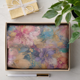 Papel De Seda Pintura a Óleo Abstrata Impressionista Vibrante de