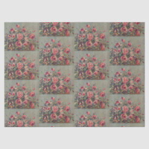 Papel De Seda Pintura a óleo de rosa cor-de-rosa de jardim franc