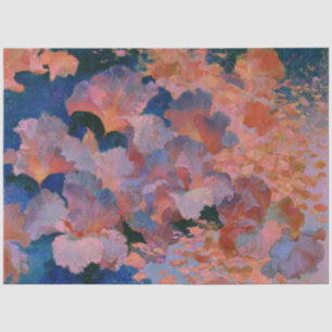 Papel De Seda Pintura a Óleo Impressionista Floral Rosa e Latão