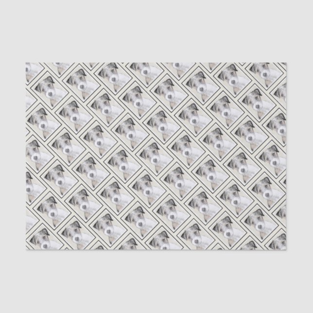 Papel De Seda Pintura áspera de Russell Terrier - arte original (Frente )