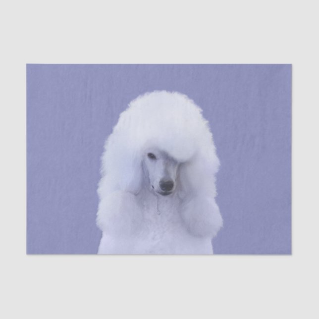 Papel De Seda Pintura Branca de Poodle Padrão - Arte Cão Origina (Frente )