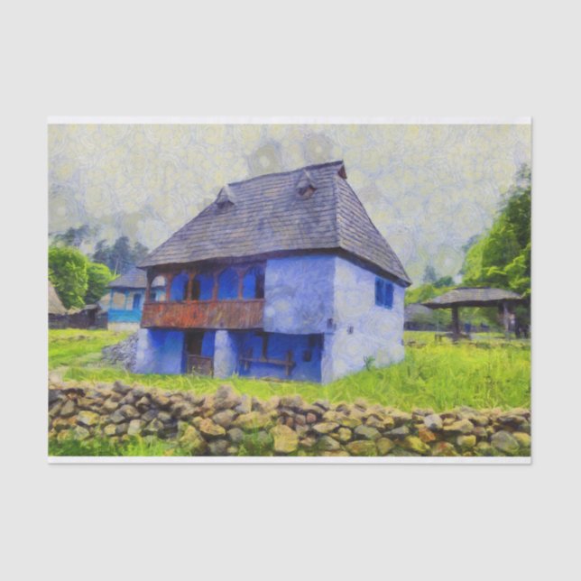 Papel De Seda Pintura da casa azul (Frente )