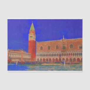 Papel De Seda Pintura da Piazzetta na Praça da rua