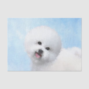 Papel De Seda Pintura de Bichon Frise - Arte de Cachorro Origina