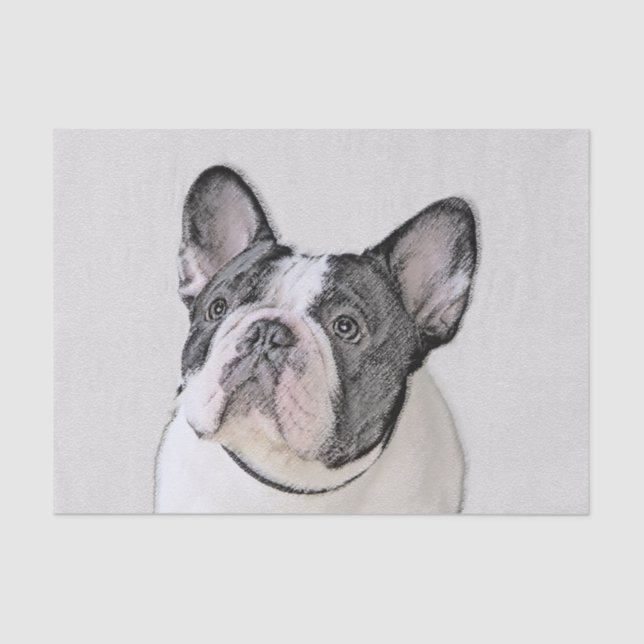 Papel De Seda Pintura de Bulldog Francês (Brindle Pied) - Arte C (Frente )