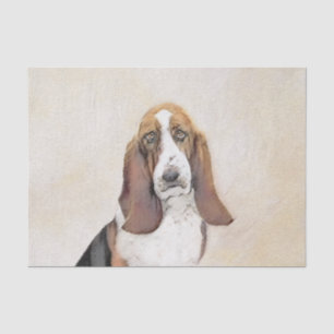 Papel De Seda Pintura de Cachorro Basset - Arte de Cachorro Orig