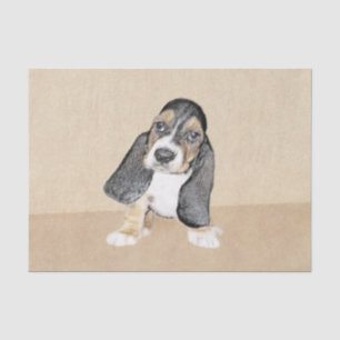 Papel De Seda Pintura De Cachorro De Basset - Arte De Cão Origi