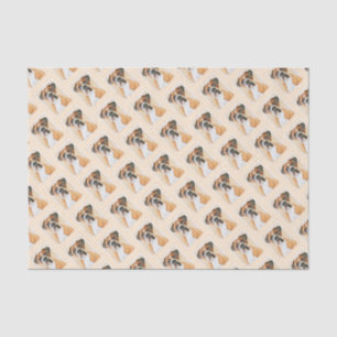 Papel De Seda Pintura De Cachorro Descortada Arte Animal Origina
