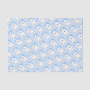 Papel De Seda Pintura De Cachorro Samoia - Arte Cachorro Origina