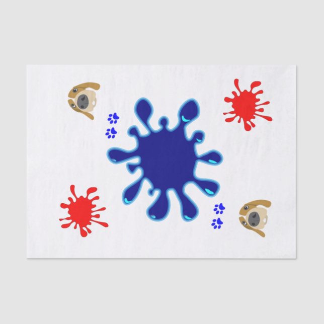 Papel De Seda Pintura De Cachorro Tecido (Frente )