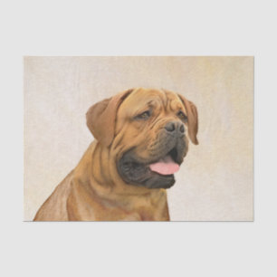 Papel De Seda Pintura de Cão de Bordéus - Arte de Cão Origina