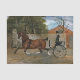 Papel De Seda Pintura de Carruagem de Cavalo Vintage