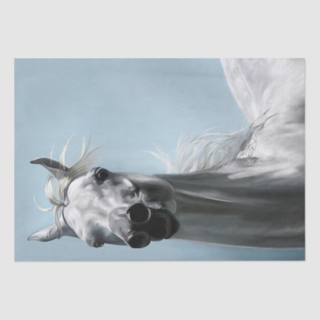 Papel De Seda Pintura de Cavalo Árabe (Frente )