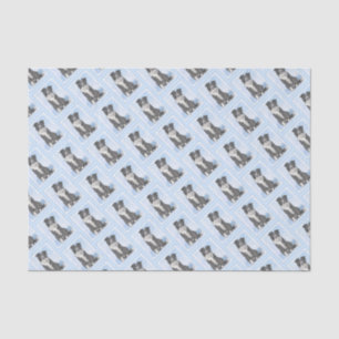 Papel De Seda Pintura de Collie de Borda - Arte de Cachorro Orig