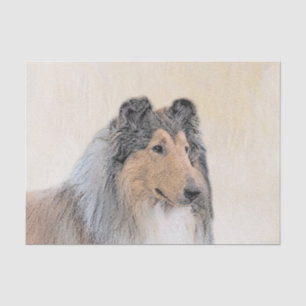 Papel De Seda Pintura de Collie (Rough) - Arte Cão Original Bon