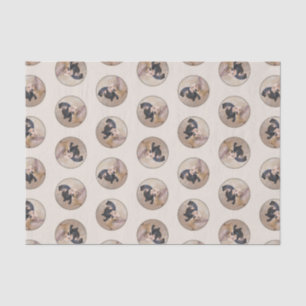 Papel De Seda Pintura De Dachshund Preta Suave E Arte Vermelha D