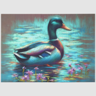 Papel De Seda Pintura de Desenho de Pastel duro de um Pato-Alard