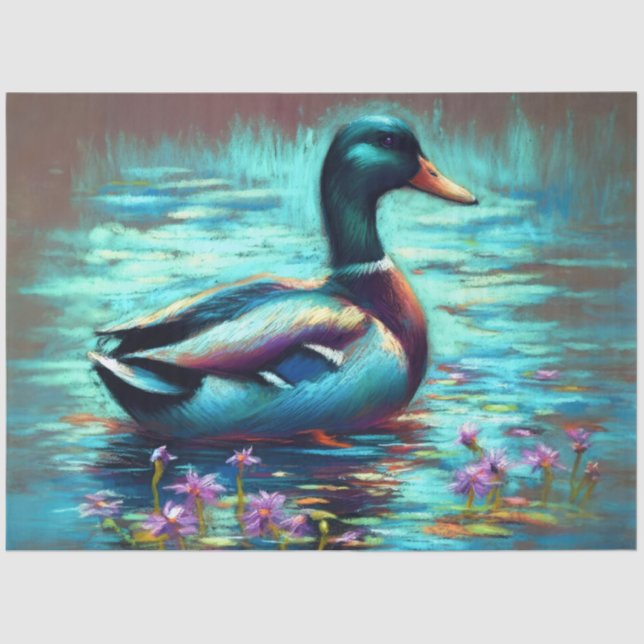 Papel De Seda Pintura de Desenho de Pastel duro de um Pato-Alard (Frente )